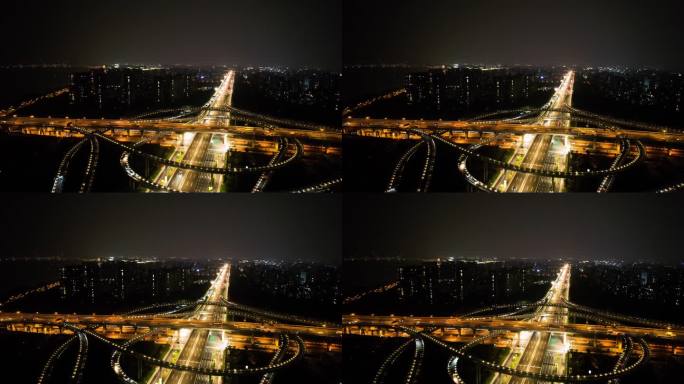 城市立交桥车辆车流夜景视频素材44