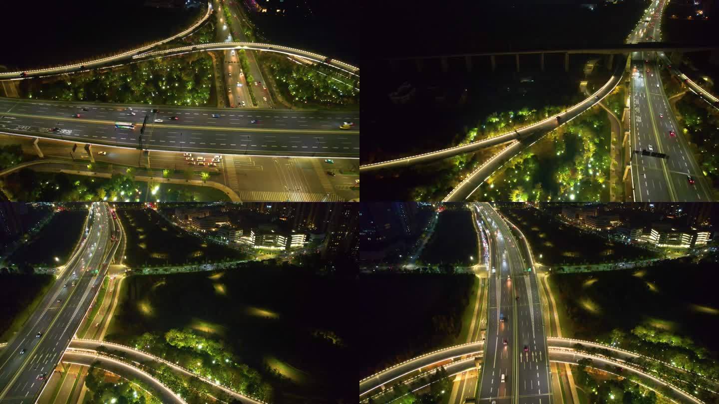 杭州萧山区立交桥夜景视频素材9