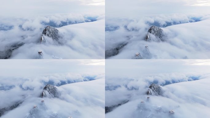 河南老君山雪中云海