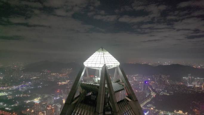 平安金融中心夜晚夜景深圳航拍城市地标高楼