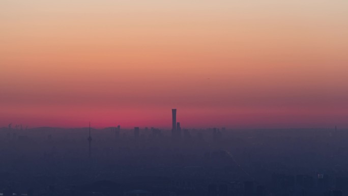 北京宣传片国贸CBD建筑群日出延时摄影