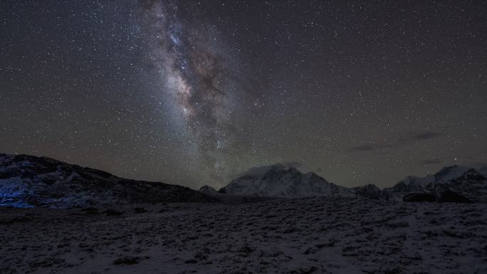 西藏日喀则珠峰东坡嘎玛沟喜马拉雅山脉银河