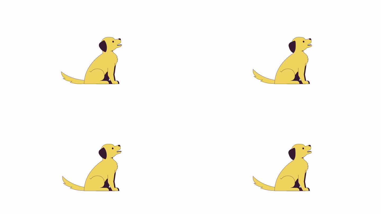 可爱的狗摇尾巴线2D人物动画
