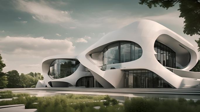 未来科幻建筑外观城市