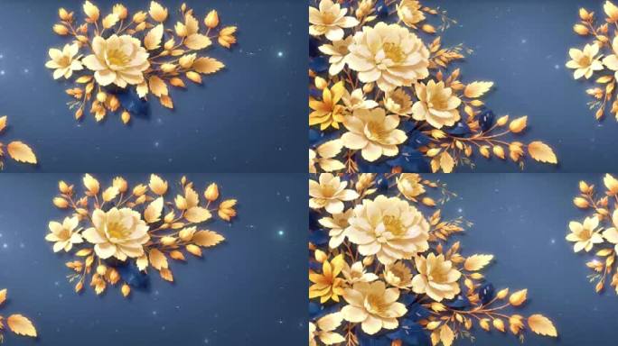 8K宽屏大屏高级花海金色花朵花丛艺术背景