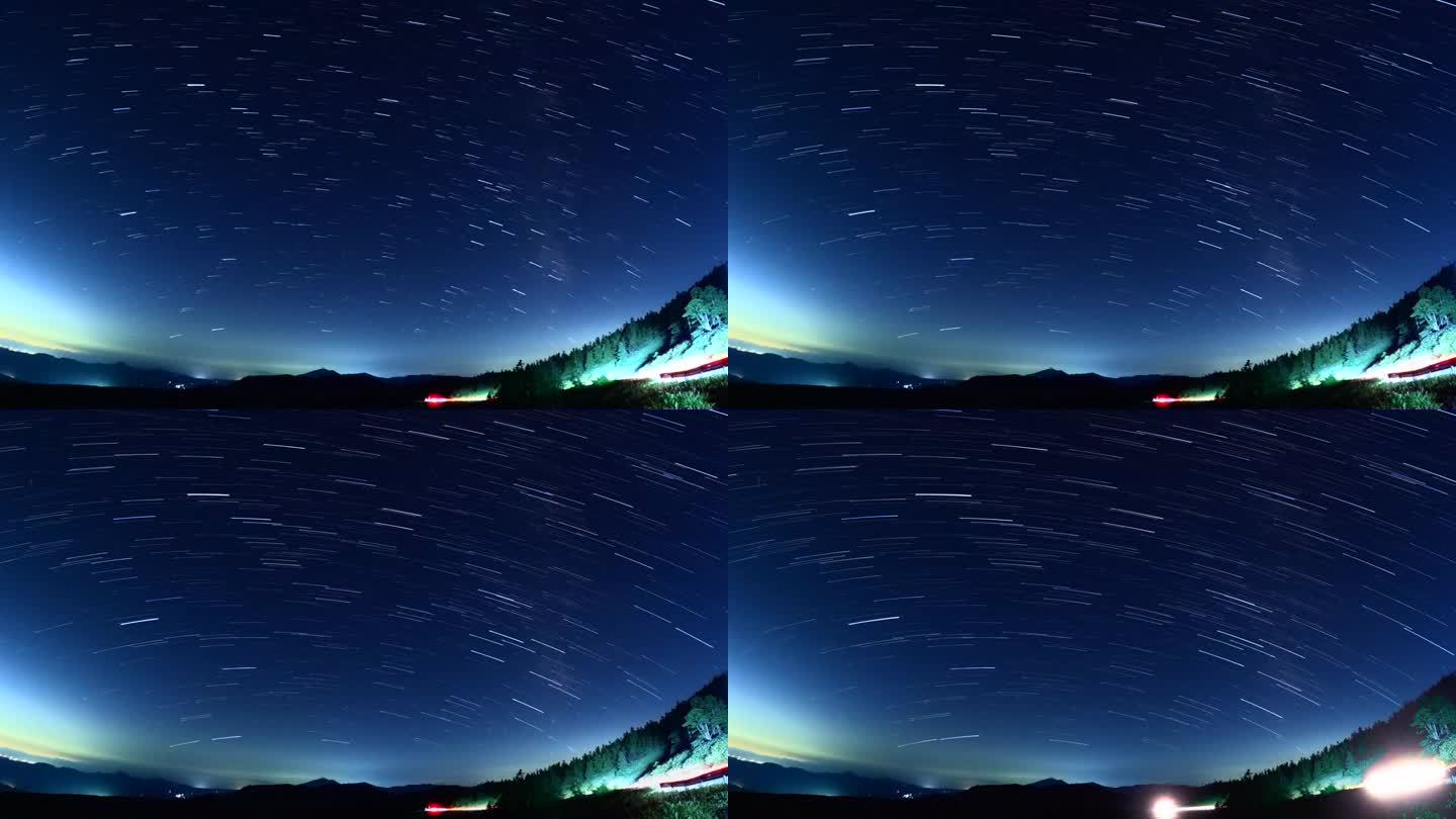 长野县涩笼山口上空的星迹