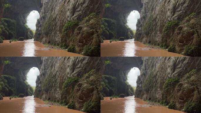 广西桂林喀斯特地貌天然岩洞风景空镜