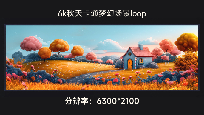 6k秋天卡通梦幻场景loop