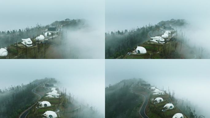 长沙县紫竹山景区云海航拍