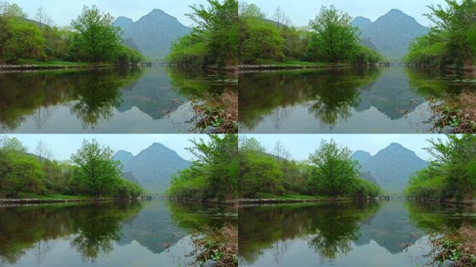 小桥流水山间溪流小河淌水