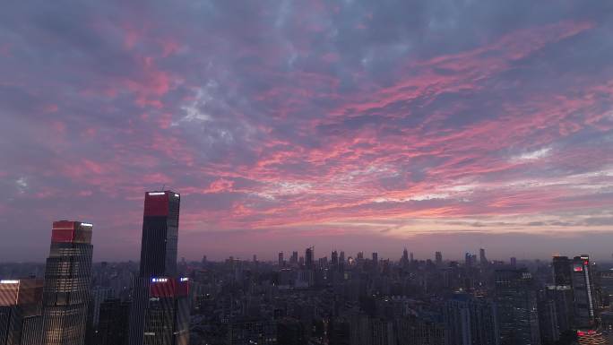 上海外滩航拍日落夜景素材