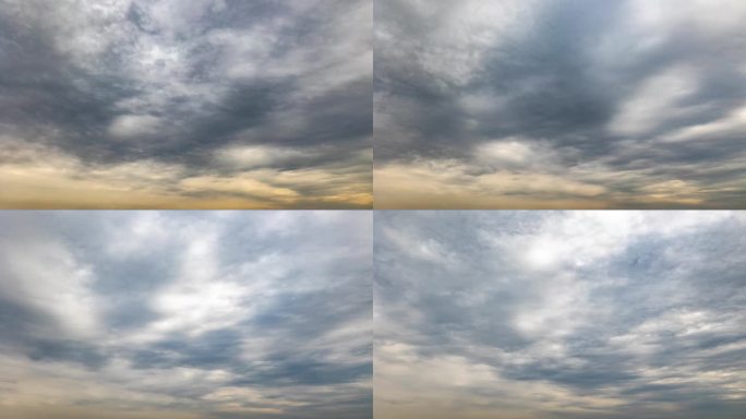 天空中的乌云流动云朵延时摄影