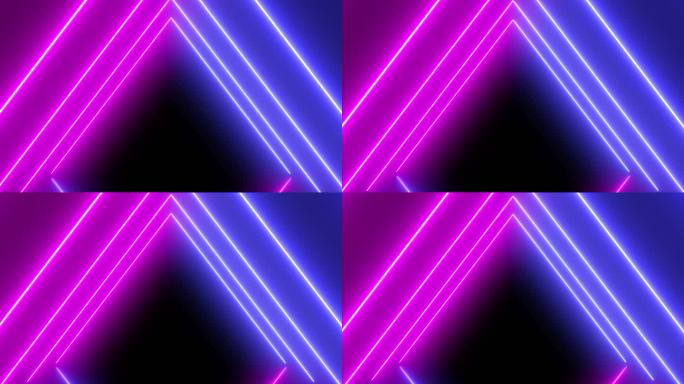 霓虹灯光柱隧道穿梭动感科技视频
