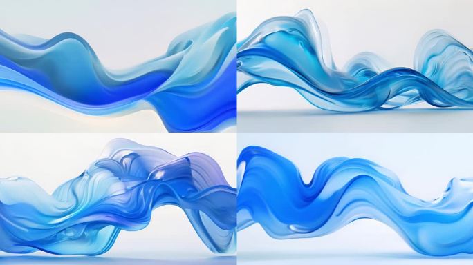 科技大屏，液态蓝色玻璃动态广告背动画