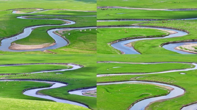 内蒙古呼伦贝尔大草原莫日格勒河航拍合集