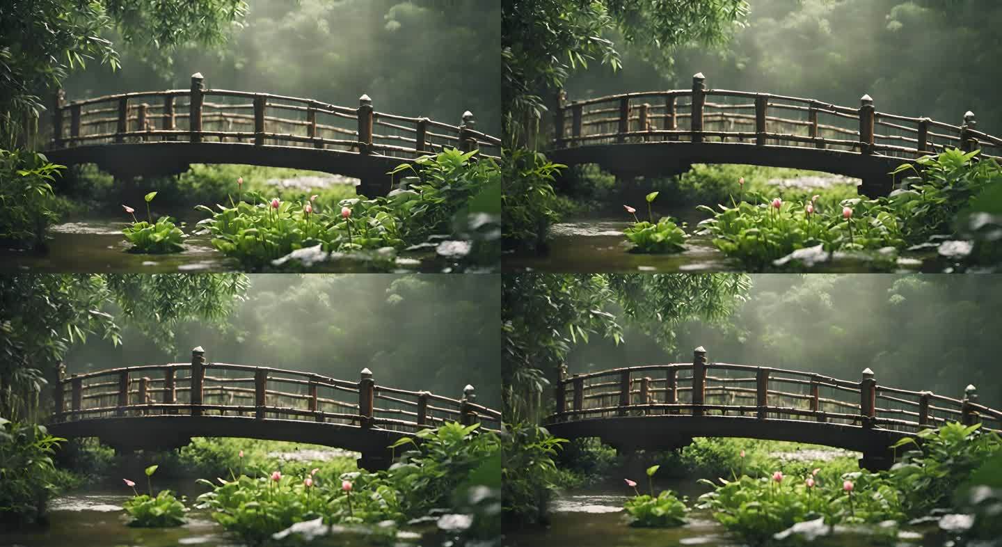 竹林 小桥流水