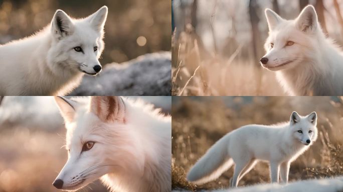 白狐素材大自然里的野生动物特写素材合集