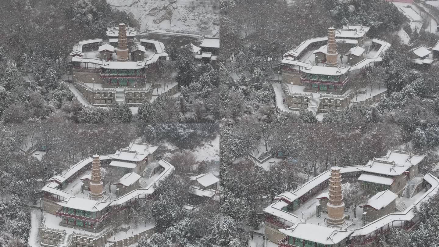 兰州春天的一场大雪美翻了白塔山