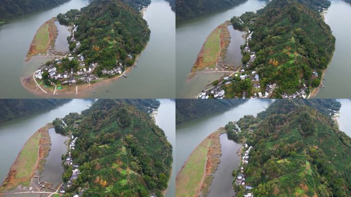 新安江山水画廊自然风光徽文化古村落航拍