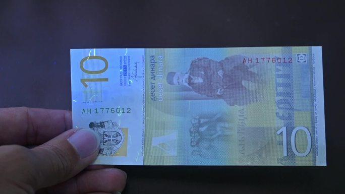 贝尔格莱德-塞尔维亚-钞票钱币-微距特写