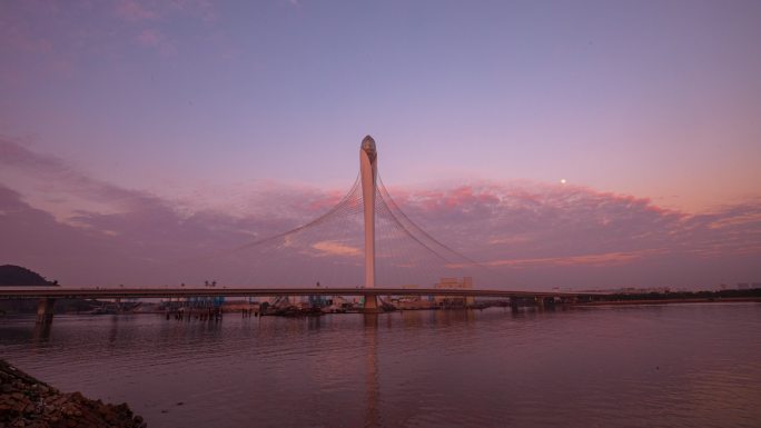152-道路交通延时-滨海湾大桥夜景