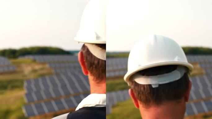 绿色能源的远见卓识:工程师检查太阳能发电厂，确保卓越运营
