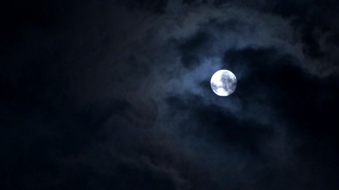 彩云遮月延时 圆月 月亮 云彩空镜4K