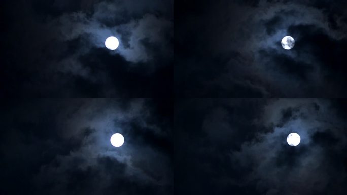 彩云遮月延时 圆月 月亮 云彩空镜4K
