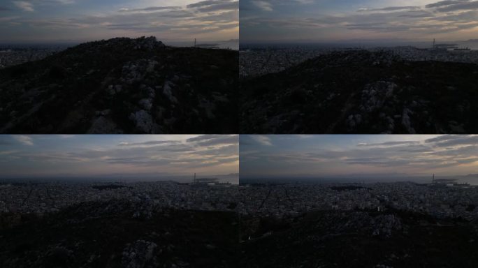 雅典城日落时的航拍视频