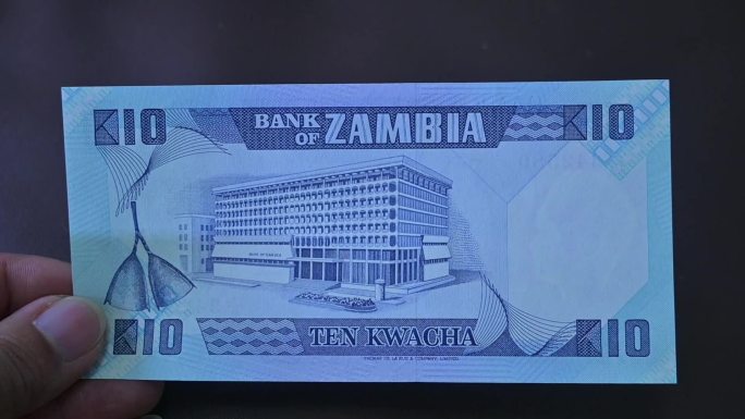 卢萨卡-赞比亚-钞票钱币展示-微距特写