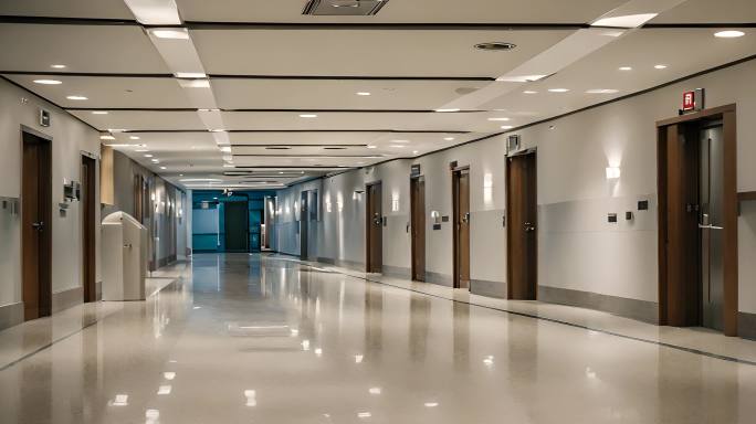 医院现代建筑中的走廊