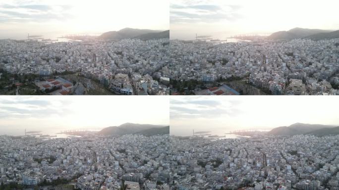 雅典城日落时的航拍视频