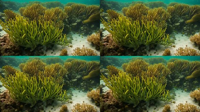海底的水下丝状藻华