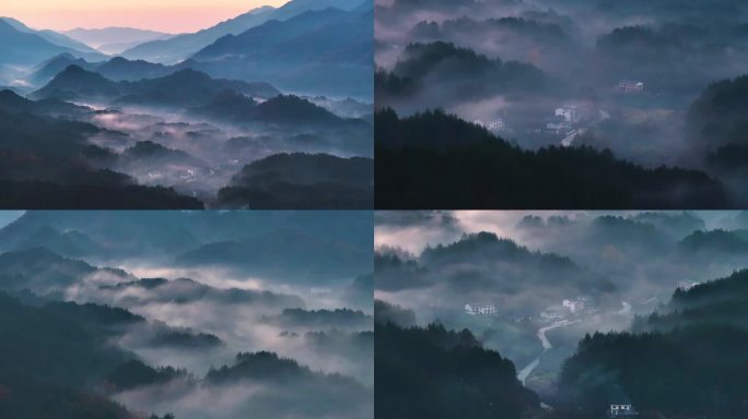 秦岭山水森林日出云海