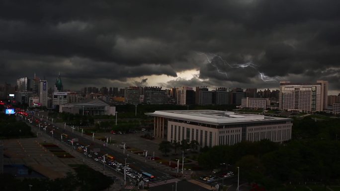 1-灾害类延时-东莞中心广场雷暴天气