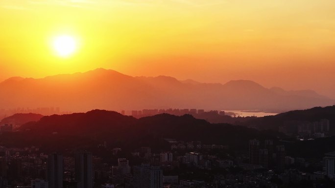 无明显地标夕阳航拍