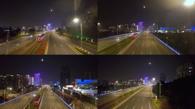 苏州科技城电车与城市夜景