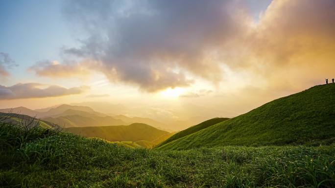 武功山震撼高山云海日出4K高清延时视频