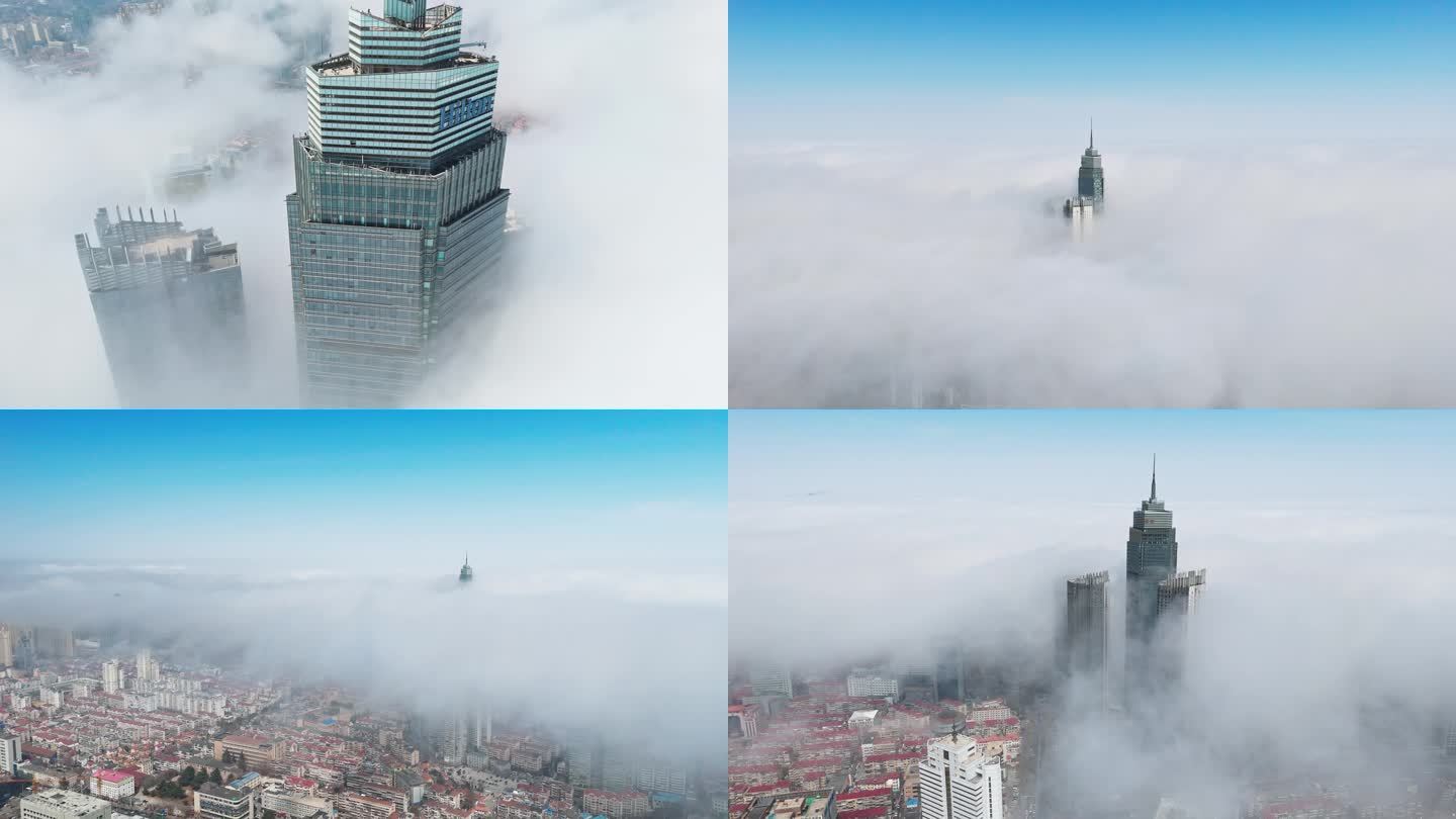 【4K】城市平流雾航拍合集