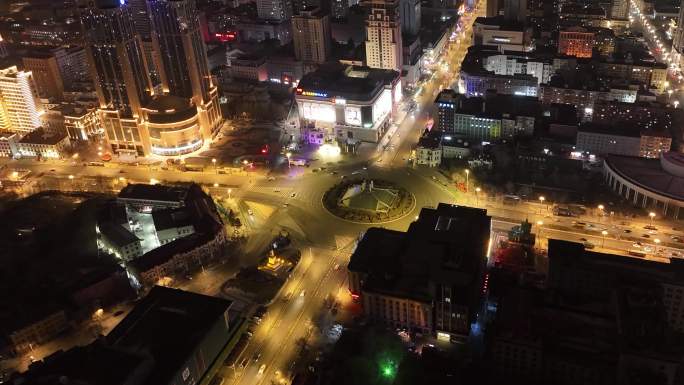 哈尔滨城市夜景延时