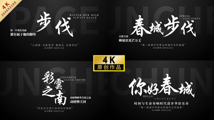 【原创】质感文字标题字幕4K（无插件）