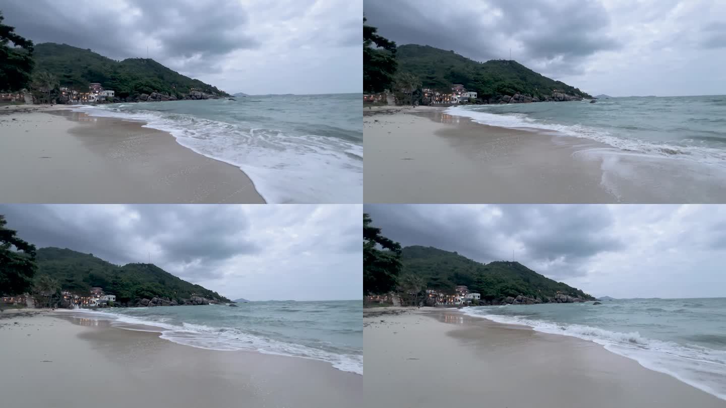 泰国苏梅岛的水晶海滩即使在雨季的暴风雨中也展示了它的美丽