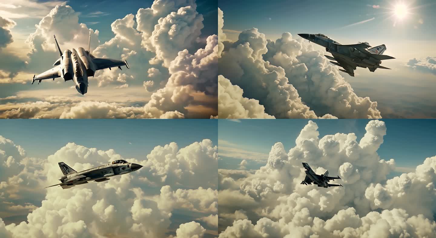 4k写实战机天空翱翔cg写实镜头