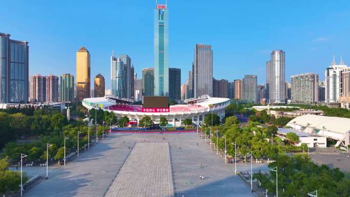 广州天河体育中心航拍体育馆天河区城市地标