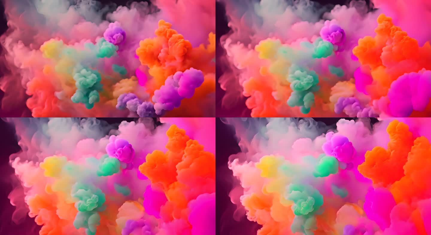 色彩 烟雾 五颜六色 七彩 抽象