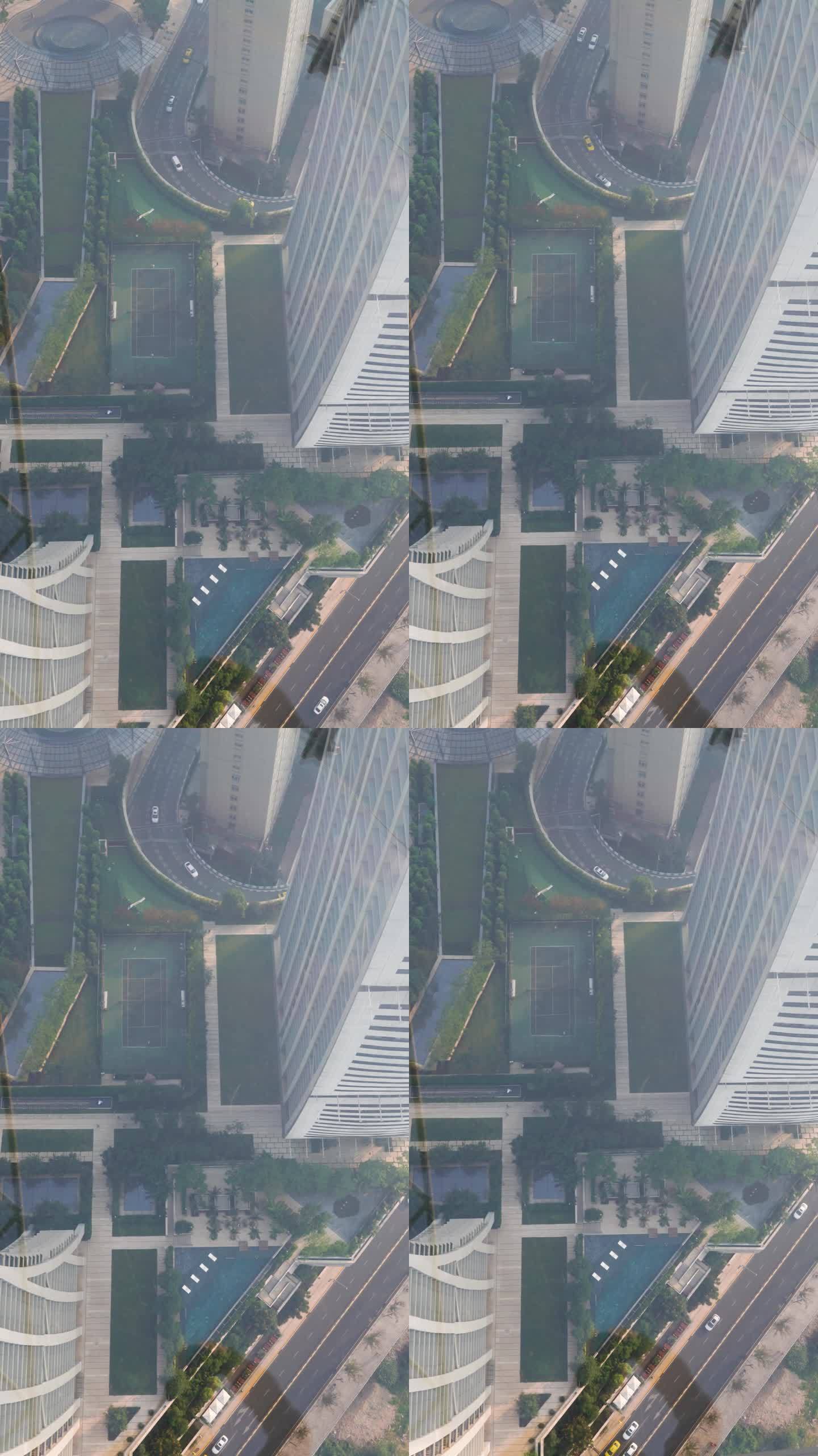 重庆来福士高空俯视城市车流4K视频