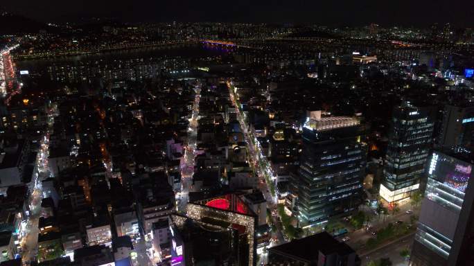 韩国 釜山 夜景 航拍 横移 大全
