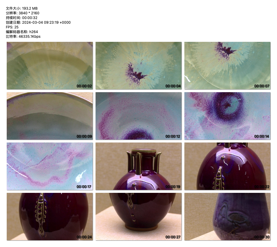 《陶瓷彩釉之舞：紫翠交融的美学》