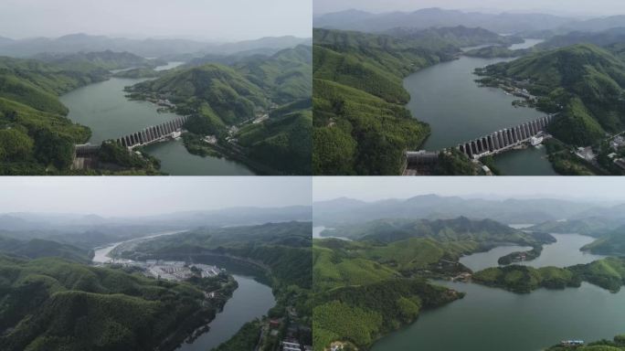 安徽 佛子岭大坝 水库  淮河 航拍4K