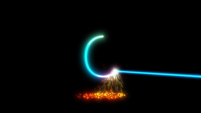 科技动感logo激光绘制粒子火花视频